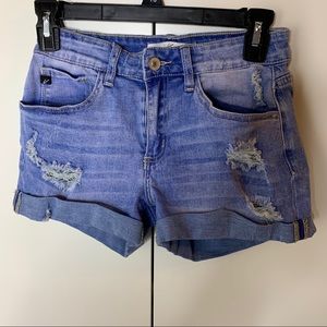 KanCan Distressed Cuffed Jean Shorts